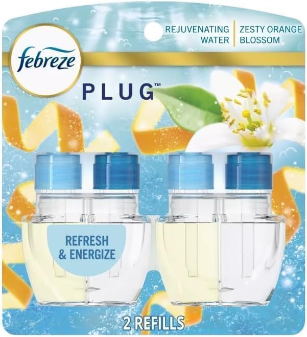 Febreze Plug with Fade Defy Technology Air Freshener - New Limited Edition - (2) of 0.87 fl oz Refills (Refresh &amp Energize)