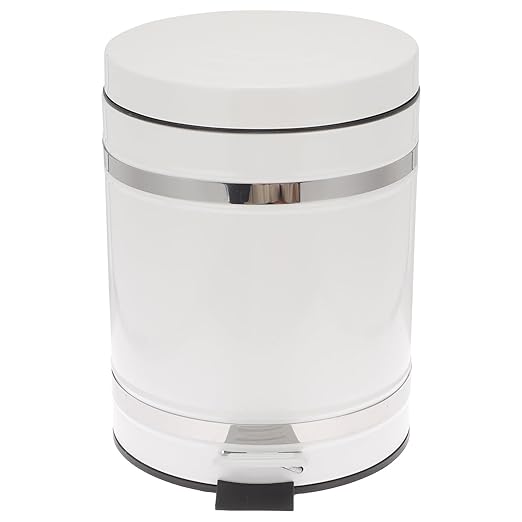 Sosoport Step-on Trash Can with Lid 5.3 Gallon Round Roman Pattern Pedal Garbage Bin Iron Industrial Style Waste Basket for Bathroom and Home Office Use