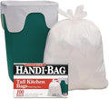 HAB6FK100CT Super Value Pack Trash Bags 13gal 0.6mil 23 3/4 x 28 White 100/Box 6 BX/CT