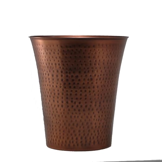 3SCompany Wastepaper Basket Antique Copper Finish Stainless Steel Hand-Hammered