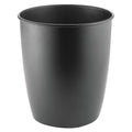 mDesign Small Steel Round Trash Can Bucket - 1.5 Gallon Wastebasket Garbage Container Bin for Bathroom Powder Room Bedroom Kitchen Home Office - Malloy Collection - Matte Black