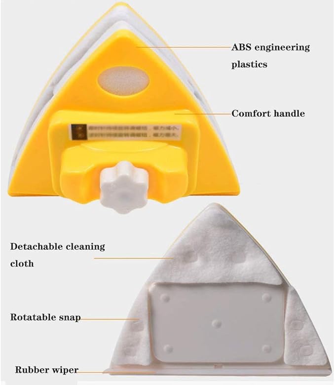 Home Triangle Double Side Magnetic Window Cleaner Household Cleaner Double Side Magnetic Glass Cleaner