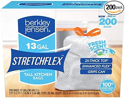 Berkley Jensen 13 Gallon Fresh Scent Drawstring Trash Bag 200 ct.
