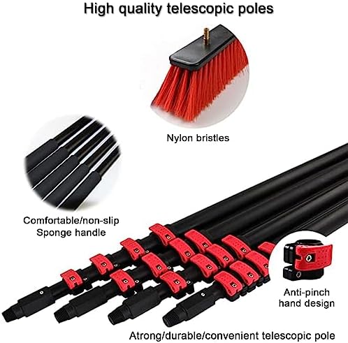 Telescopic Water Fed Brush Extendable Long Reach Window Cleaner Equipment Suitable for Window Glass Solar Panel35Cmbrush-39.4Ft/12M55cmbrush30FT/9M