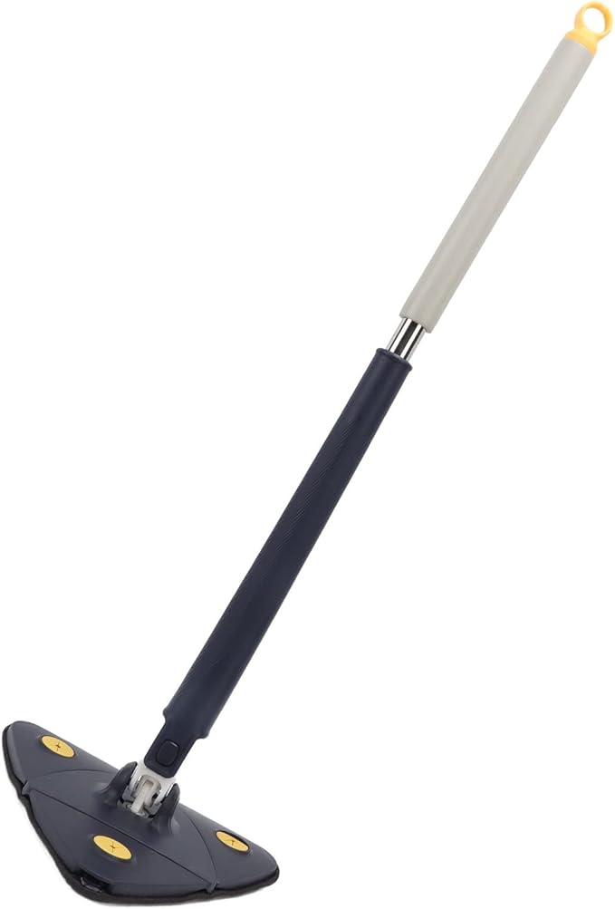 Extendable Triangle Mop 360 Degree Rotary Cleaning Mop for Home Bathtub Floor Wall - Durable ABS and Stainless Steel Quick Water Absorption Corner Cleaning