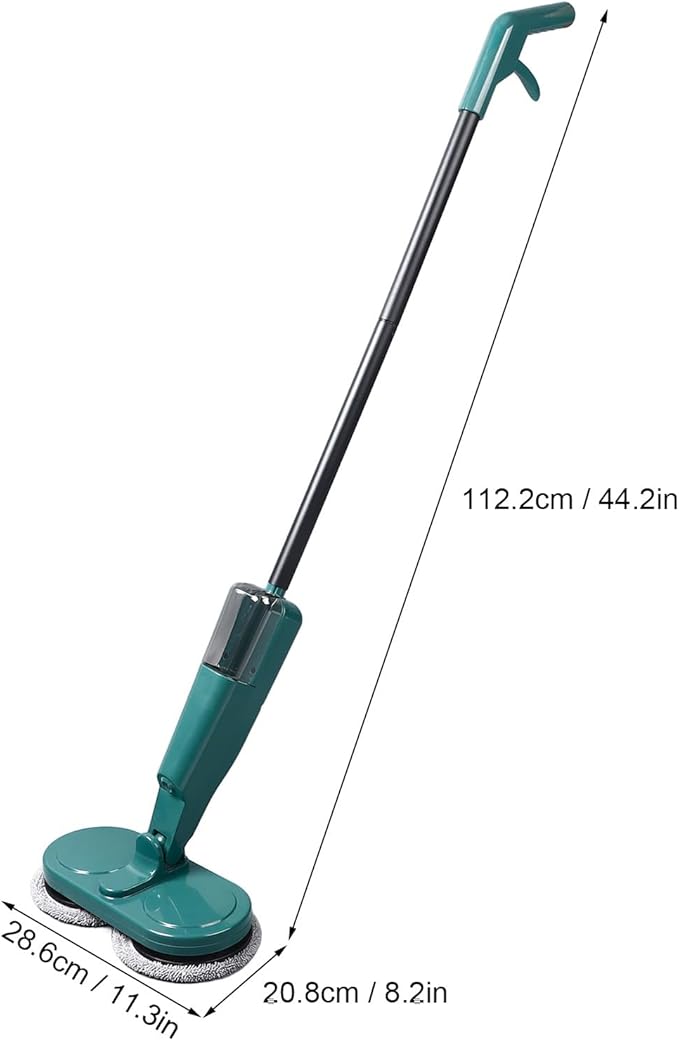 Asixxsix Cordless Electric Mop Lightweight Electric Spin Mopper with Water Sprayer Built in 2000mAh Rechargeable Dual Scrubber Cleaner for Hardwood Tile Laminate Marble