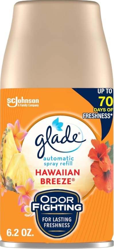 4 Pack. Gld Automatic Spray Refill Hawaiian Breeze Air Freshener 6.2 Ounce.