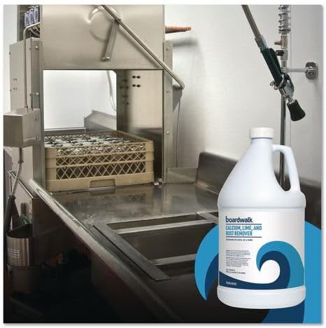Boardwalk Calcium Lime and Rust Remover 4-1 Gallon Bottles NSF Certified Fast and Effective Can Be Diluted Stain Remover Made in the USA