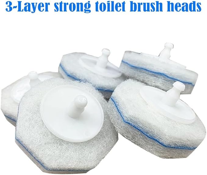50-Pack Toilet Brush Refill Pads Compatible with Clorox Toilet Brush Handles - Disposable Toilet Cleaning Pads - Deep Cleaning Sponge Heads (Handle Not Included)