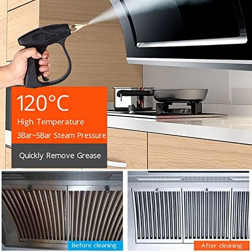 Handheld Steam Cleaner 2600w Portable High Temperature Multifunction Steam Cleaning Machine for Most Floors Counters Windows Car SeatsBlack-WithHandle