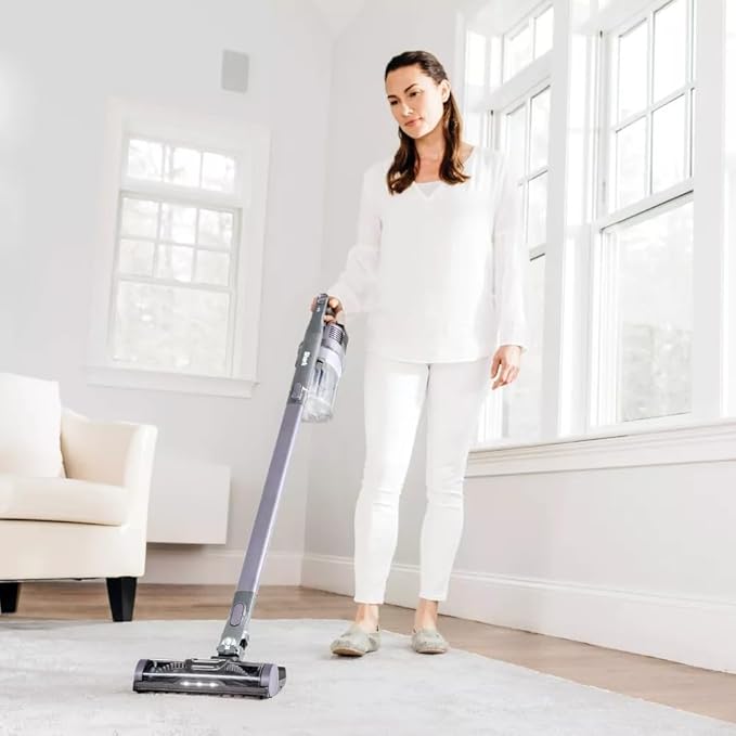 Shark IX141H Pet Cordless Stick Vacuum with Anti-Allergen Complete Seal XL Dust Cup LED Headlights Removable Handheld 40min Runtime Grey/Purple 7.5 lbs (Renewed)