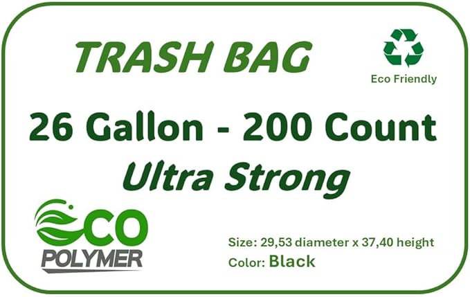 Trash Bag 26 gallon black ultra Strong 100 count