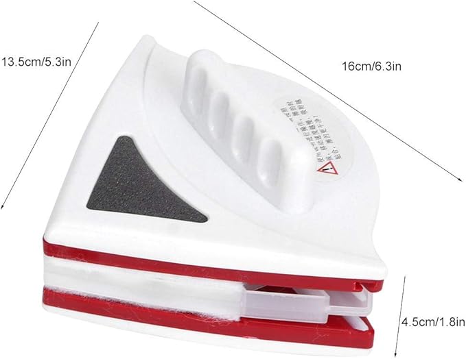Portable Double Sided Magnetic Window Cleaner Glass Wiper Tools Glass Cleaner Cleaning Brush for High Rise 15x24mm Double Layer Glass(Red)(Red)