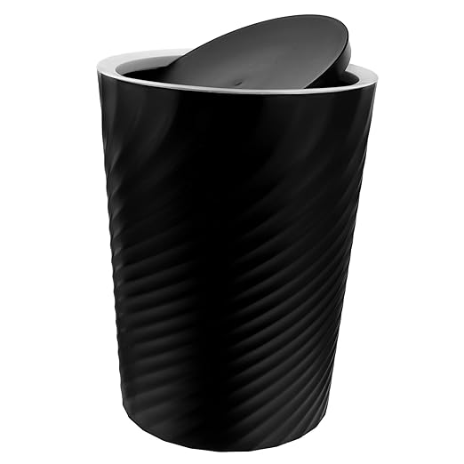 Small Bathroom Trash Can with Lid Large Capacity Plastic Wastebasket for Bedroom and Office Convenient Garbage Bin for Home Use