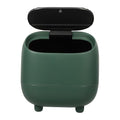 Zerodeko Creative Mini Desktop Trash Can with Press Lid Green Compact Rubbish Container for Office and Home Use Covered Small Wastebasket for Tabletop Organization
