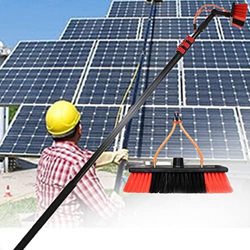 Glass Cleaning Brush Home Water Fed Telescopic Pole Kit Solar Panel Brush Rotating for Photovoltaic PanelWater Fed Pole Kit Window and Solar Cleaning Pole w/Water Fed Telescopic Brush/Brush