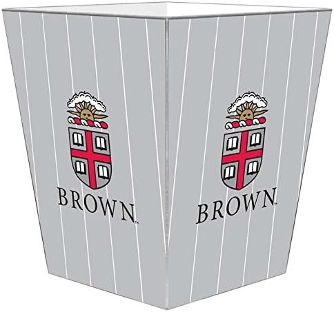 Marye-Kelley Brown University Wood Wastepaper Basket Wood Decoupage Handmade in The USA Wastebasket for Bedroom Bathroom Living Room Office Kitchen