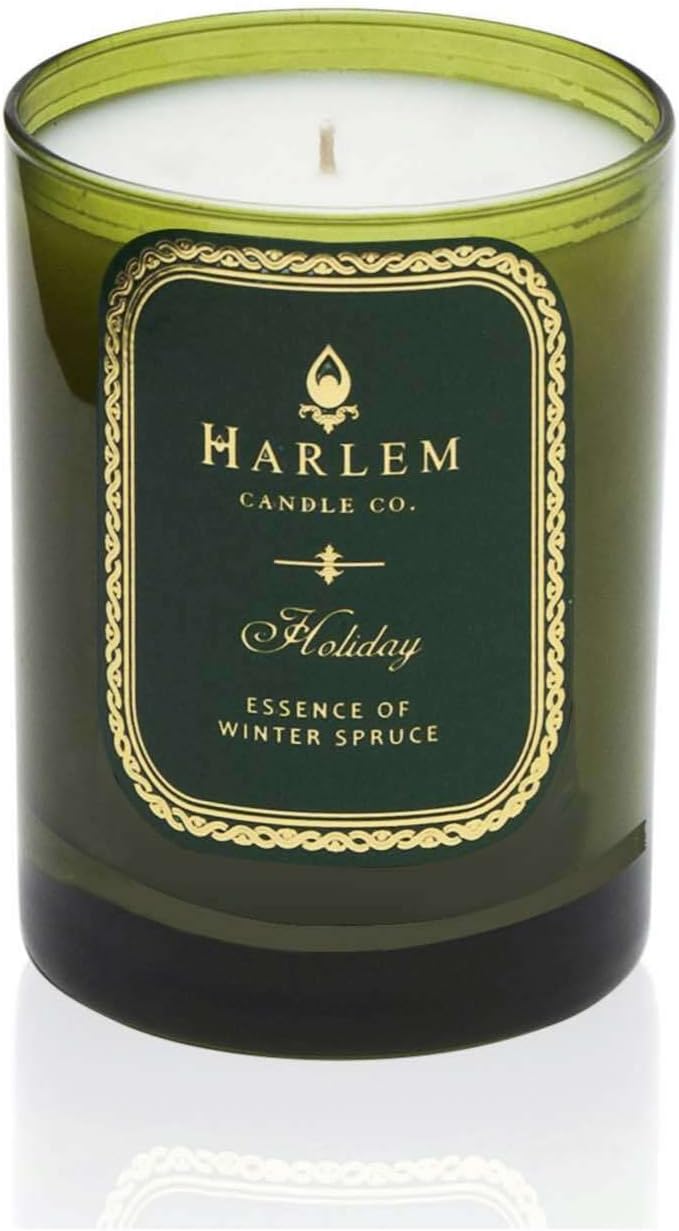 Harlem Candle Co. Holiday Luxury Candle 11 oz Glass Jar Double Wick Soy Wax Gift Box Wild Berry Rose Absinthe Angelica Strawberry Musk and Birchwood 80 Hour Burn