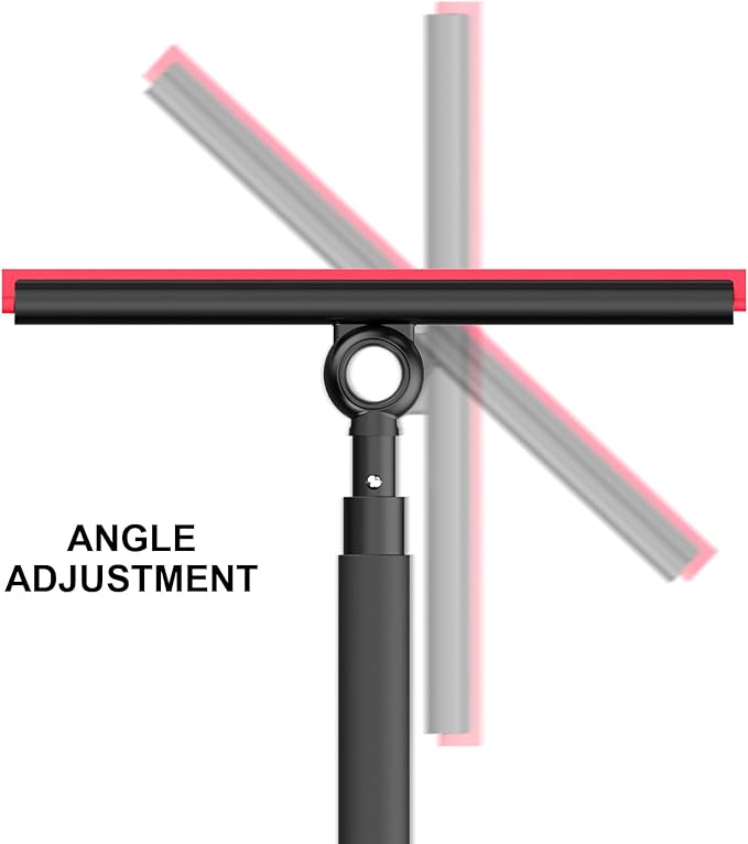 Shower Squeegee for Glass Doors Window Squeegee for HomeSqueegee with Telescopic Extension PoleProfessional Window Cleaning Tool Black for Mirror Glass Ceramic Tile