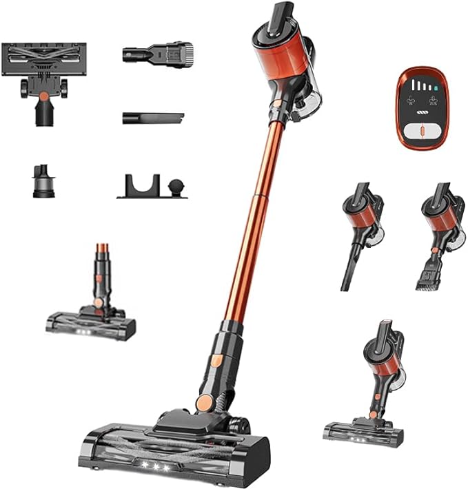 Hearten Cordless Vacuum Cleaner with White LightYellow