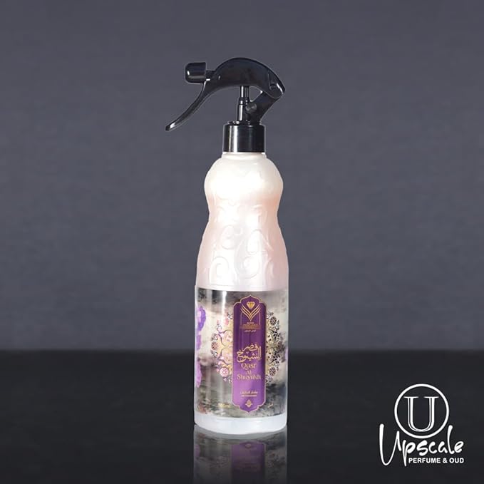 Almas Perfumes Qasr Al Shuyukh Air Freshener - 480 ML 16.9FL.OZ of Fabric spray - Natural Aged Oud Scent - Odor Fighting Room Spray - long lasting Aroma for home