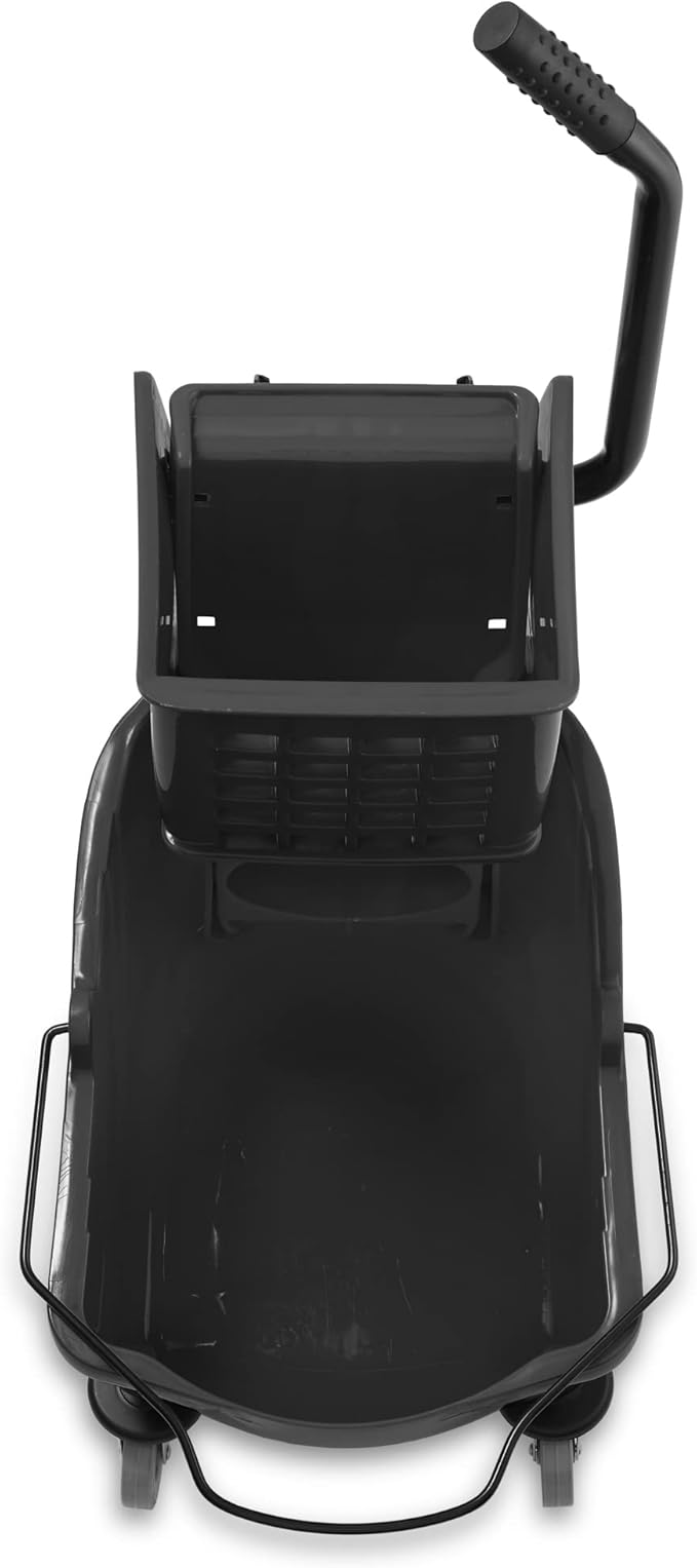 Dryser Commercial Mop Bucket with Side Press Wringer 26 Quart Black