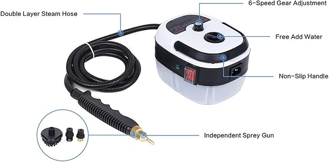 Portable Handheld Steam Cleaner Machine Electric Steam Cleaner High Pressure High Temperature Range Hood Home High Pressure Steam Cleaner Lightweight Cleaning Machine
