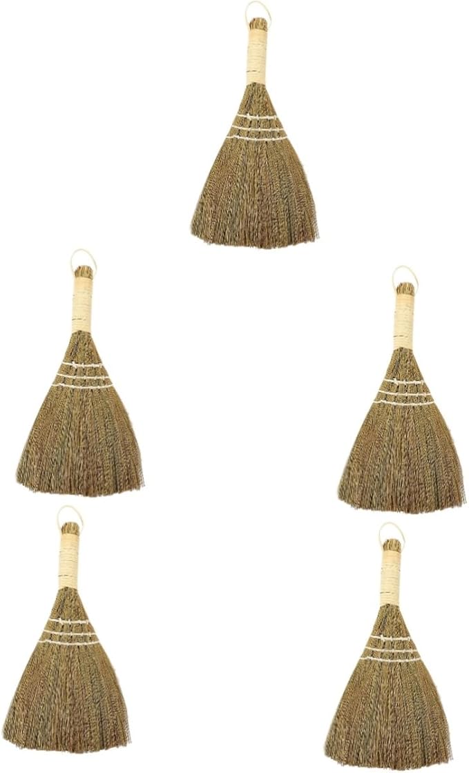 PRETYZOOM 5pcs Whisk Broom Short Handle Portable Dust Brush for Computer and Home Easy to Use Cleaning Tool