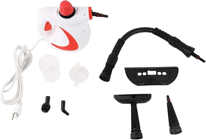 Handheld Steam Cleaner 1050W High Temperature Pressurized Steam Cleaning Machine with 9PCS Accessory Portable Multifunction Steamer for Kitchen Sofa Bathroom Car Window (US Plug)