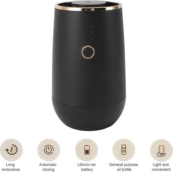 Smart Car Air Fresheners Desktop Aromatherapy Diffuser Mini Scent Air Machine for Home Room Cars Office (Black)