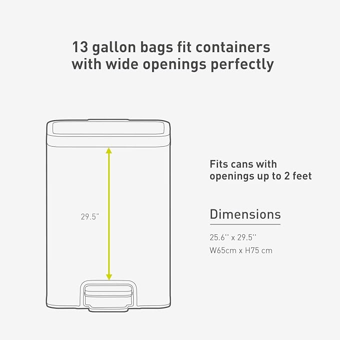 EKO 13 Gallon / 40-60 LiterDrawstring Trash BagsExtra-Strong Unscented Garbage BagsEasy-Dispense Roll for Kitchen &amp Household UseLeak-ResistantCode FWhite60 Count (Pack of 6)