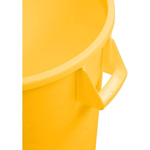 SPARTA Bronco 20 Gallon Trash Can Thick Polyethylene Bin NSF Certified Waste Container with Top Handles Bottom Handholds Reinforced Base and Stackable LLDPE 20 Gallon Yellow (Pack of 6)