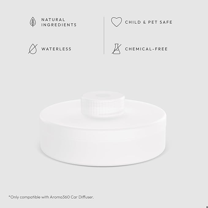 Aroma360 - Smart Car Diffuser Oil - Escapade - Premium Car Air Freshener Cartridge - Lemon Ocean Bergamot &amp Fragrant Jasmine - Essential Oils - Vegan - Aromatherapy - Cars Trucks SUVs RVs &am