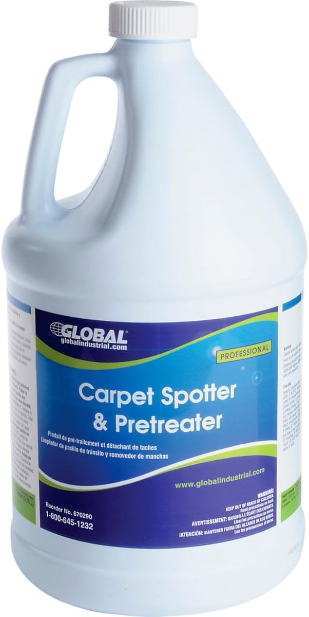 Global Industrial 670290 Carpet Spotter &amp Pretreater - Clear - 1 gal Bottle - 4 Per Case