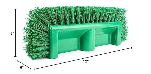 SPARTA Multi-Level Tile Scrub Brush 12 Wide Brush Head Heavy-Duty Tile Cleaning Brush with End Bristles for Commercial Tiles Tubs and Floor Plastic 12 Inches Green