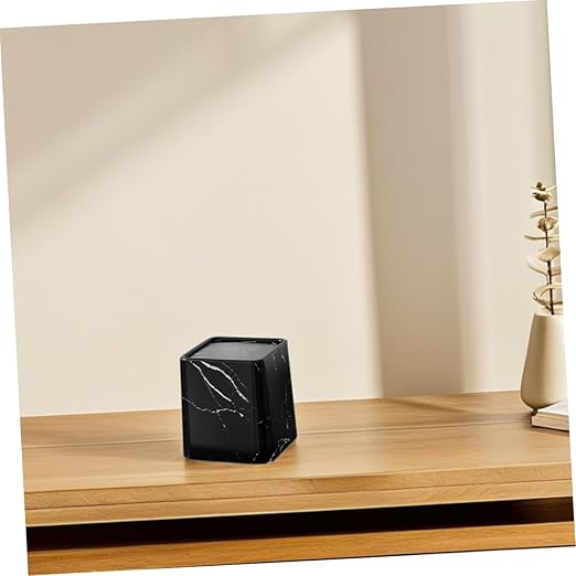 Alipis 2pcs Marble Pattern Trash Can with Swing Lid Compact Modern Bathroom Trash Bin for Bedroom Kitchen Office Home Decor Stylish Wastebasket
