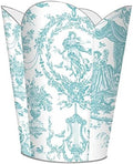 Marye-Kelley WB1494-Aqua Toile Wastepaper Basket