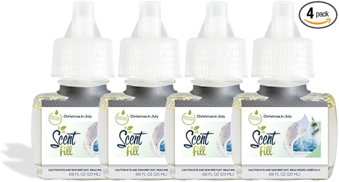 Scent Fill Christmas in July Plug in Air Freshener 4 Scented Oil Refills