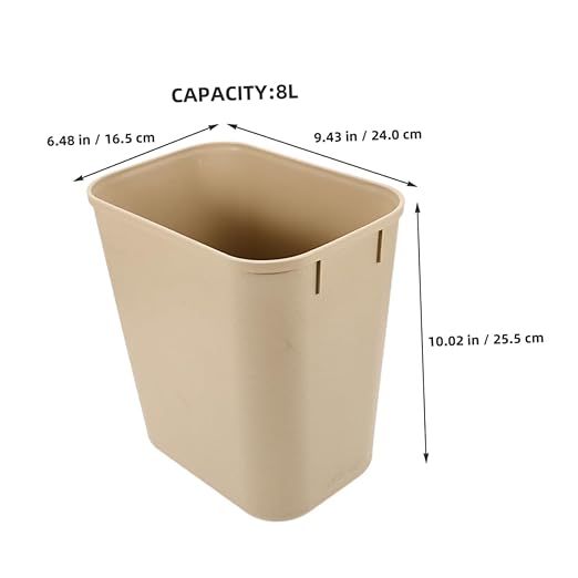 Vaguelly 3pcs Trash Can Wastebasket for Bathroom Kitchen Office Hotel Rooms Space-Saving Design Easy to Clean No Lid Light