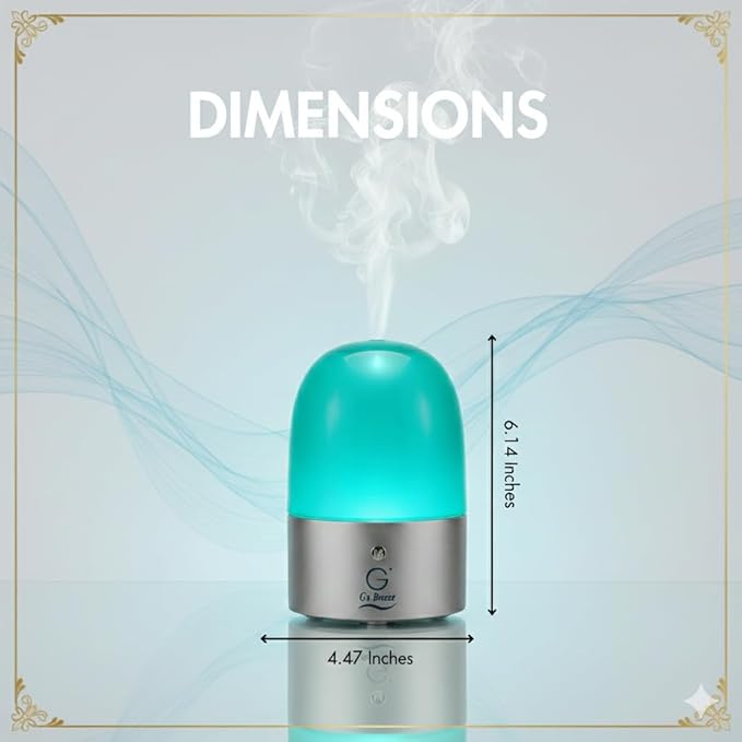 G's Breeze Smart Aroma Diffuser with Refill – Bluetooth &amp Wi-Fi App Control LED Lighting Adjustable Intensity Long-Lasting Woody Fragrance for Home or Office - Musk
