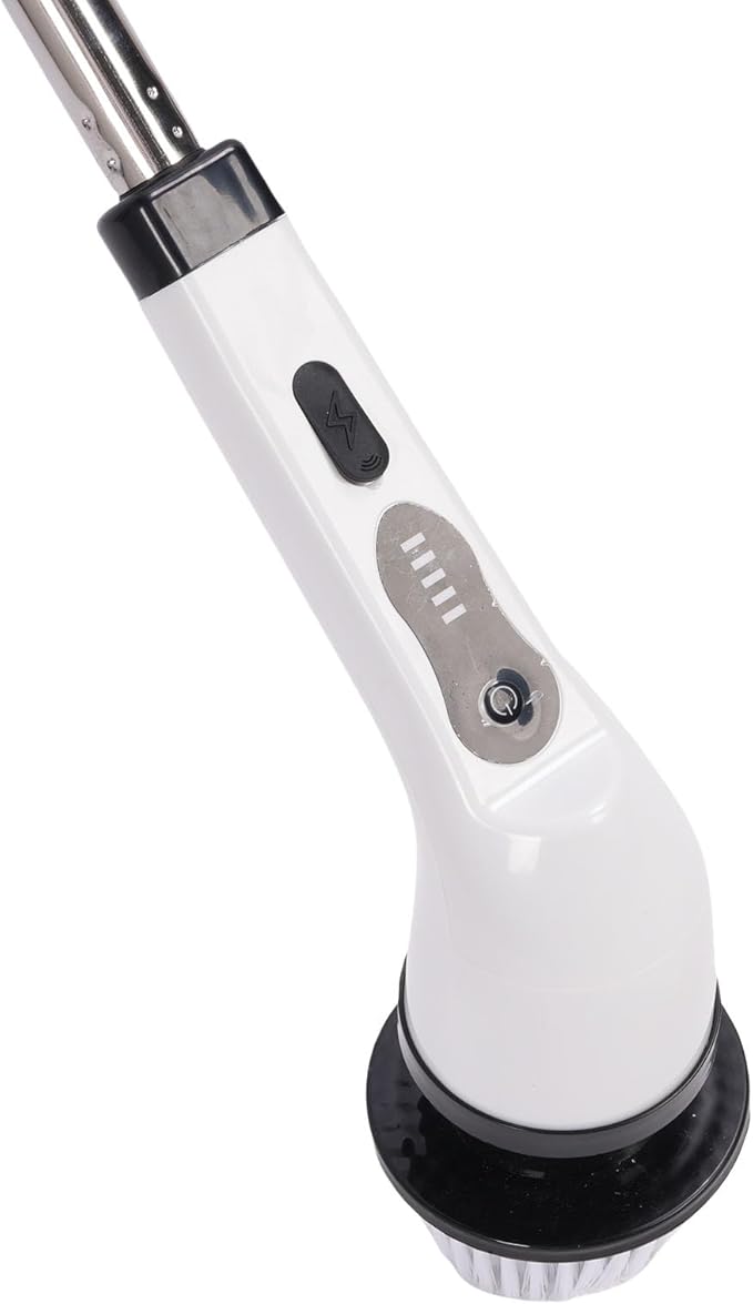 Electric Bath Scrubber Cleaner with Interchangeable Heads for Bathroom Kitchen Cars Floors Telescopic Handle