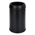 GarveeHome 17 gal/65 L Open Top Trash Can Stainless Steel Rubbish Bin Commercial Grade Waste Container Round Garbage Can for Outdoor Home Office Restaurant Black