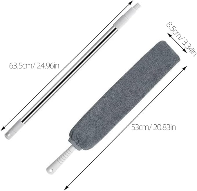 Microfiber Dust Cleaner and Retractable Telescopic Duster with Extendable Pole and Washable Cloth for Furniture Gaps and Under-Bed Cleaning at Home