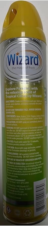 Wizard The Magic of Fresh | Odor Neutralizer &amp Air Freshener - 10 Oz. Tropical Citrus (Pack of 6) (Packaging May Vary)