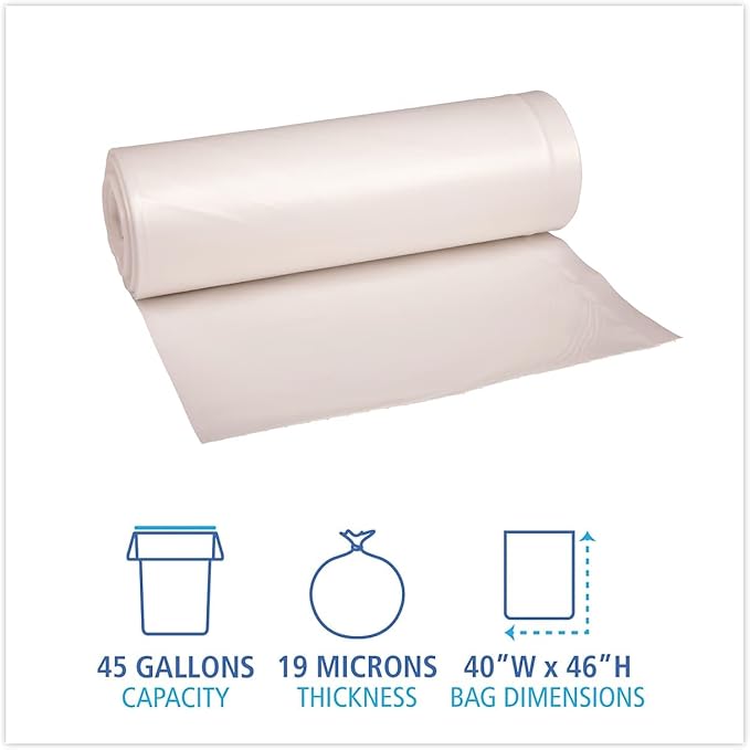 22 Micron Equivalent High-Density Can Liner in Clear