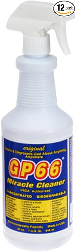 gp66 green miracle cleaner case from GP66 (12 32 oz bottles.) cleans just about anything anywhere green product concentrated oven cleaner concrete cleaner laundry detergent grout and more