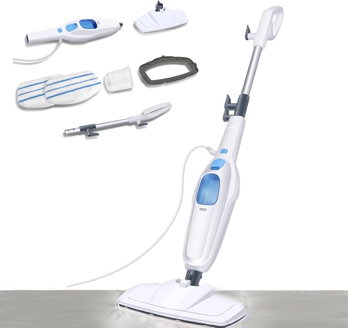 1500W Electric Cleaner Hot Steam Mop Cleaner Floor Steam Mop Detachable Handheld Cleaning Machines with 2 Washable Soft Mop Pads and 400ml Water Tank for Hardwood Floor Windows and Carpet Cleaning