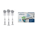 Dr. Brown's Baby Bottle Cleaning Brush Gray 3-Pack + Dr. Brown's Sink Caddy Over The Sink Kitchen Storage Baby Bottle Drying Rack and Organizer BPA-Free