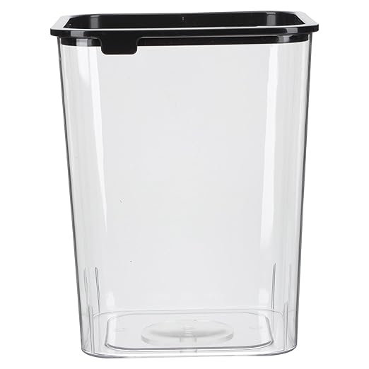 Transparent Plastic Square Trash Can Wastebasket for Bathroom Bedroom Office Open Lid Secure Garbage Container with Pressing Lightweight Bin for Home Kitchen
