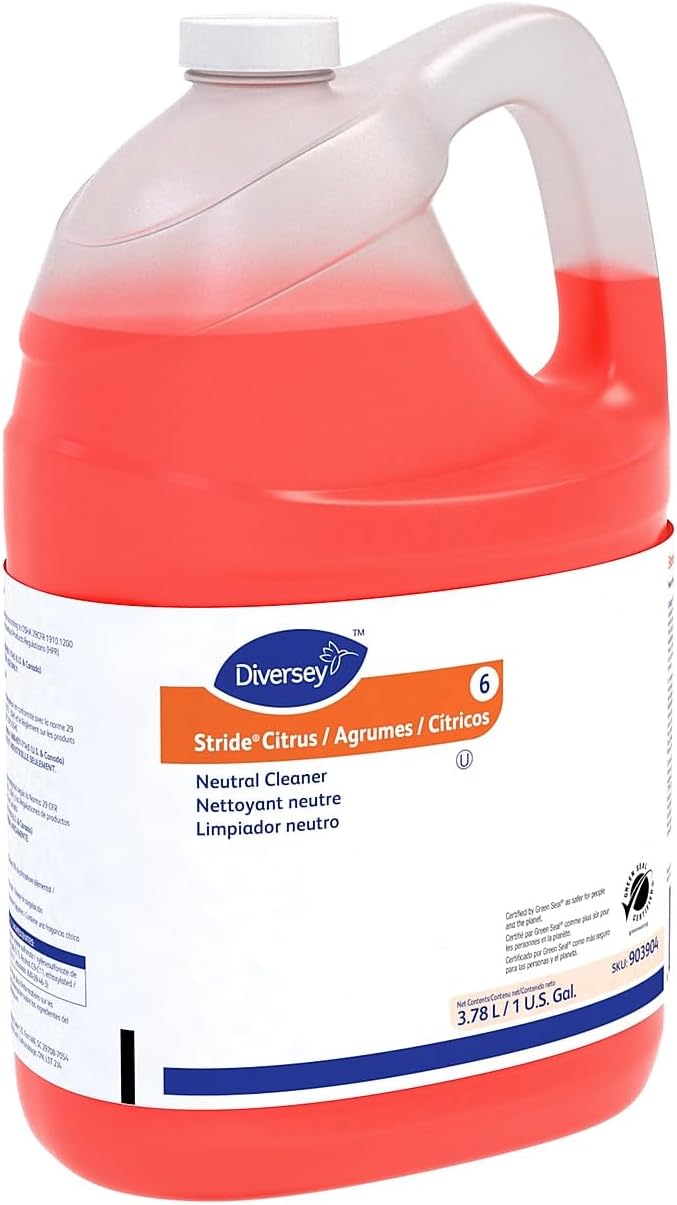 Diversey 903904 Stride Citrus Neutral Cleaner Commercial Floor Cleaner Citrus Scent Concentrate 1-Gallon